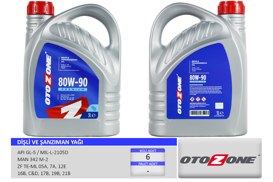 OTOZONE CYAG0744 Şanziman Yaği 80w90 3 Lt Api Gl-5