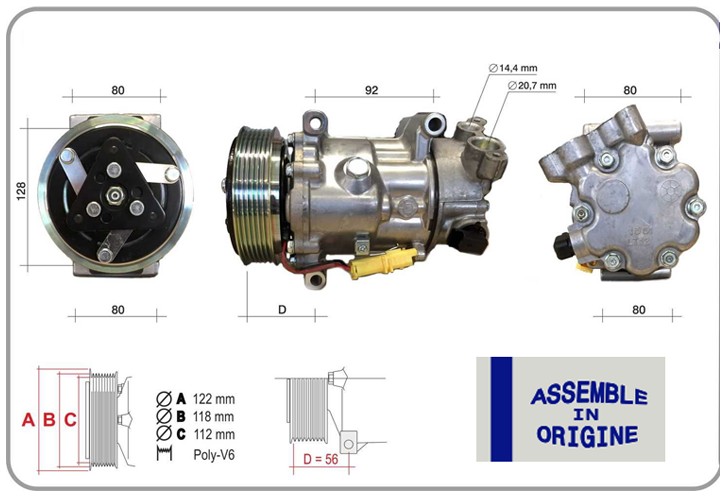 GUA 51314 Klima Kompresörü Sifir Ürün Citroen Berlingo 1.6 Bluehdi C3 Picasso C4 Coupe C5 Iii C5 I Skoda Ko Diaq I Peugeot Partner Tepee 1.6 Hdi 307-308-508-5008-207-208 Fiat