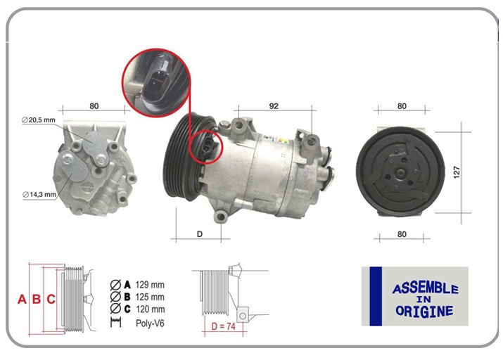 GUA 51335 Klima Kompresörü Sifir Ürün Renault Megane I 96> Scenic I 96> Megane Ii 02>08 Scenic Ii 02>08 Qash Qai J10 06>13 1.4 K4j 1.5dci K9k 1.6 K4m 1.9dci F9q 2.0 F4r 12v 6 Kanal 125mm