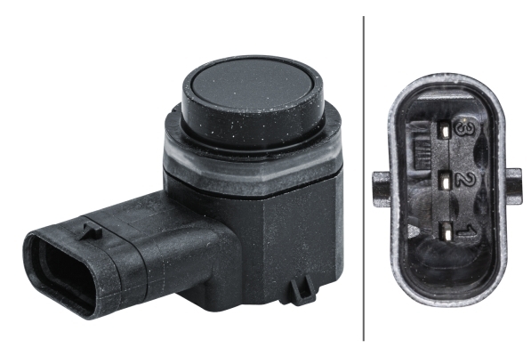HELLA 6PX358141471 Park Yardim Sistemi Sensörü.3-Kutuplu.Siyah.Köşelenmiş.Aston Martin/Ford
