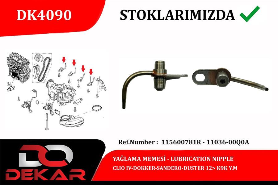 DEKAR DK4090 Yağlama Memesi Clio Iv-Dokker-Sandero-Duster 12> K9k Y.M