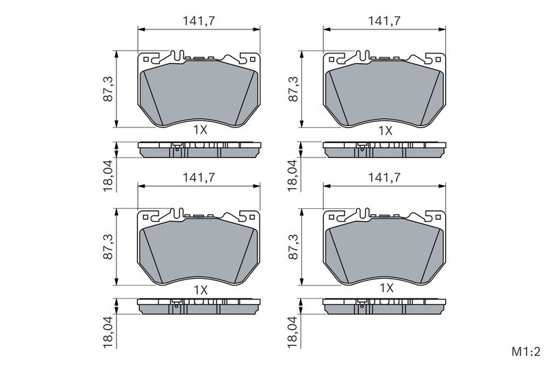 BOSCH 0986460288 Fren Balatasi On Mercedes W206 S206 C236 A236 W214 S214 C254 X254 Spor Tip