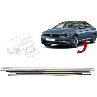 VW 3G0853331A3Q7 Kapi Bandi Ön Sol Krom Passat