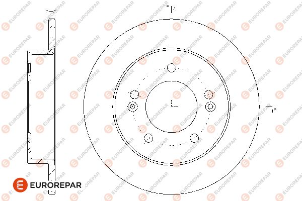 EUROREPAR 1667865780 Arka Fren Diski Dolu Tip Hyundai İx20 1.4l 1.6l 11-> / Kia Venga 1.4l 1.6l 10-19 258 Çap X 5 Bijo N - Adet Disk Fiyatıdır