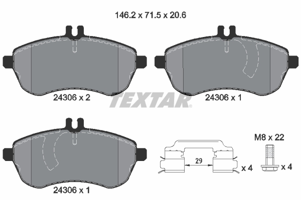 TEXTAR 2430602 Fren Balatasi