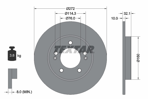 TEXTAR 92291703 Fren Diski Arka Ceed-I30