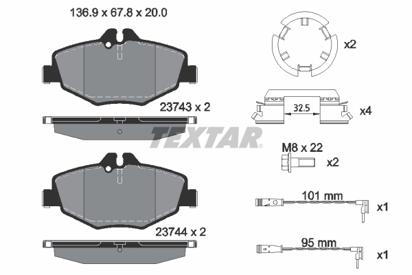 TEXTAR 2374303 Fren Balatasi On Mercedes E-Class W211 S211
