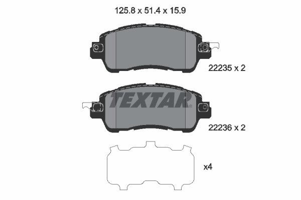 TEXTAR 2223501 Fren Balatasi Ön Mazda 2 Dj Dl