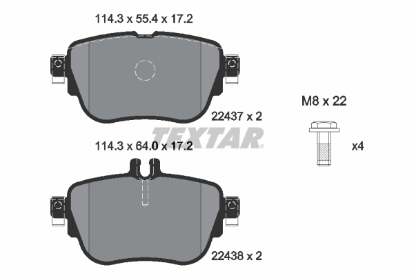 TEXTAR 2243701 Fren Balatasi Arka Mercedes C257 W213 S213 C238 A238