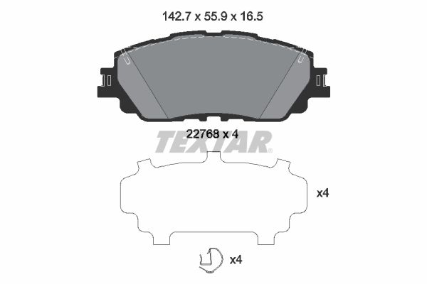 TEXTAR 2276801 Ön Fren Balata Toyota Corolla Cross 1.8l 2zr-Fxe Hybrid Zvg12 22->