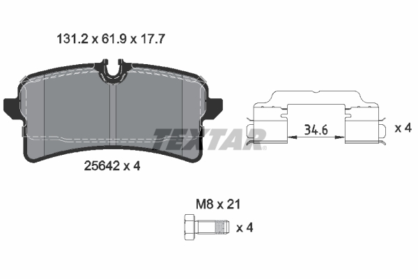 VAL-670262 Fren Balatasi Arka Porsche  Macan 2.0 14-