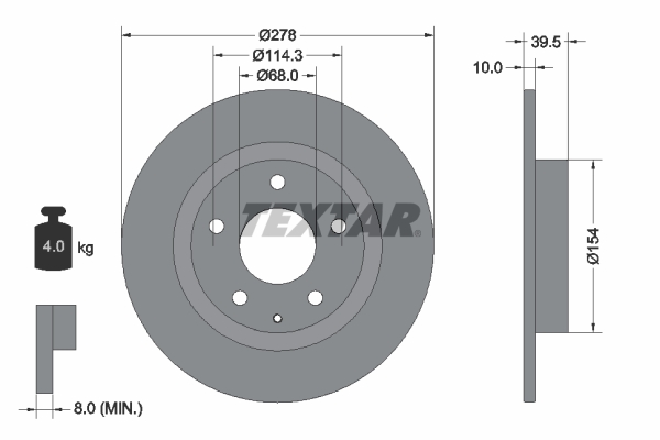 TEXTAR 92254703 Fren Diski Arka Mazda 6 Gj Gl