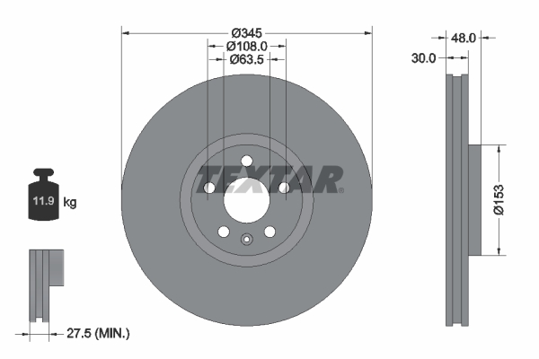 TRW DF6939S Fren Diski Ön  Volvo S60/S90/V60/V90 Xc40 Xc60 Xc90