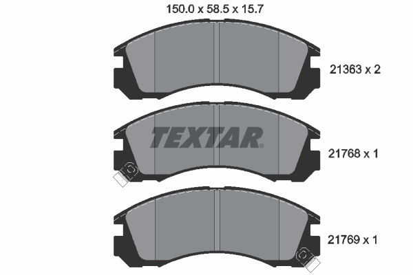 TEXTAR 2136301 Ön Fren Balata Mitsubishi Outlander 2.4l 4g69 Cu5w 4x4 03-07 / Pajero 3.0l 6g72 12v V43w 91-99 3.5l 6g74 12v 99->