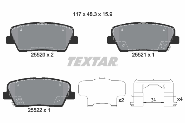 TEXTAR 2552003 Fren Balatasi Arka Santafe-Stinger