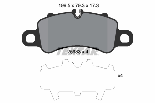 TEXTAR 2598301 Fren Balatasi Ön 911 Carrera-718 Boxster-718 Cayman