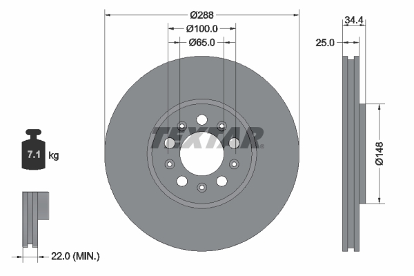 BRE-09.7010.21 On Fren Diski 288×25 (Vw Golf 98-02  Polo 02-18  Audi A3 97-03  Seat Leon 00-06 Skoda Octavia 97-11)