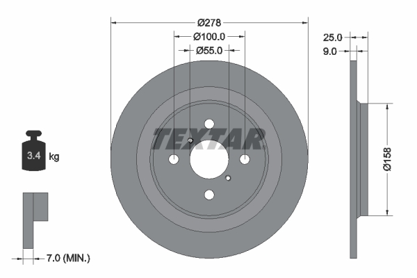 FRD-DDF1588C Fren Diski Arka Duz-(278-4)-(Toyota  Yaris 06/11   )