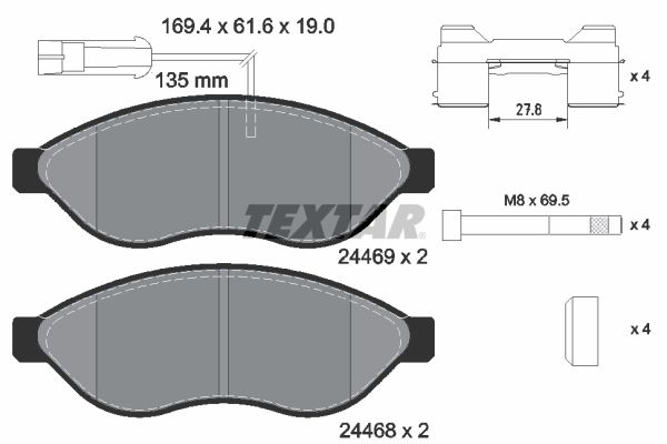 1617273980 Ön Fren Balatasi Kisa Sase    ( 15q ) Ducato Iii / Boxer Iii / Jumper Iii