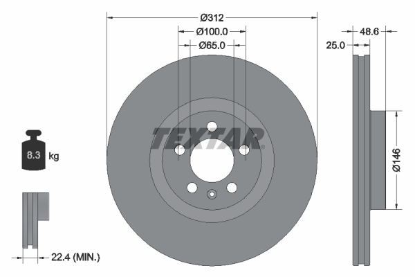 WBD1633D Fren Diski On Havali Performans Delikli 5 Bjn 312x25x65x48,6 Volkswagen Polo Vi 2017-