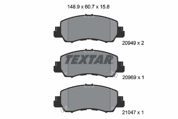 TEXTAR 2094901 Ön Fren Balata Mitsubishi Eclipse Cross 1.5l 4b40 Gk1w 18->