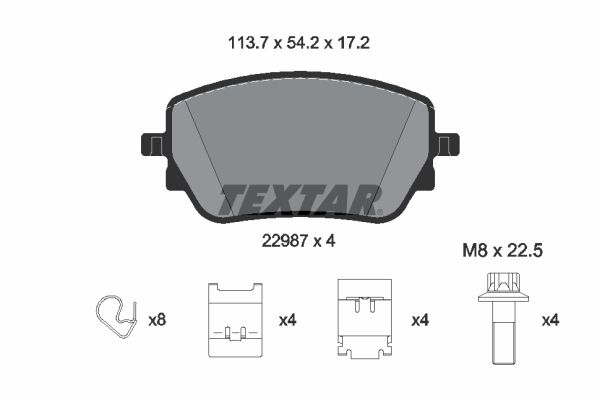 TEXTAR 2298701 Fren Balatasi Arka Mercedes W177 V177 W247 C118 X118 H247 X247