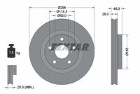 TEXTAR 92168803 Ön Fren Diski Hava Kanalli Toyota Rav4 2.0l 1az-Fe Aca30 06-12 / 2.2l 2ad-Ftv 2adfhv Ala30 06-> / 2.0l 3zrfae Zsa30 09-> / 2.0l 1adftv Ala40 13-> 296 Çap X 5 Bijon - Adet Disk Fiyatıdır