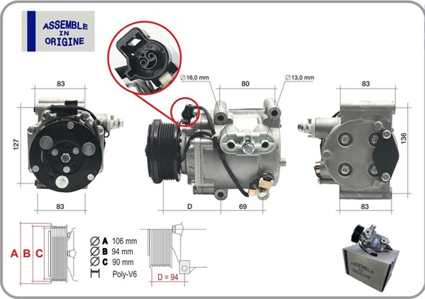 GUA 41309 Klima Kompresörü Sifir Ürün Ford Fiesta V 02>08 Focus I98>04 Fusion 02>12 Transit Connect 02>09 1. 8 Tdci