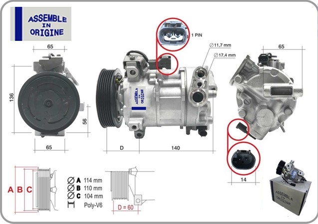 GUA 41321 Klima Kompresörü Sifir Ürün Fiat 500x 334 2.0 D Multijet 4x4 Jeep Renegade 1.6 Multijet