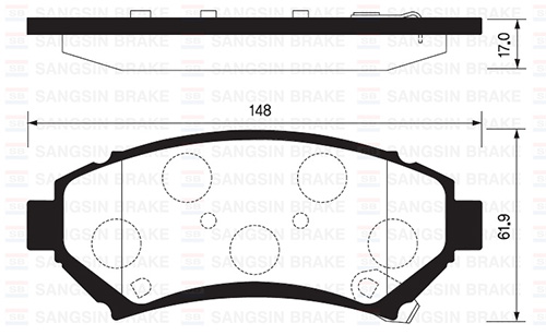 SANGSIN SP2004 Disk Fren Balatasi Ön Caprice 1999-2003-Impala 1999-2005-Trans Sport 1996-2005-Venture 1998-2004