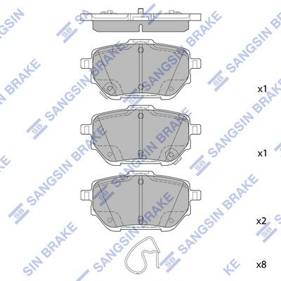 SANGSIN SP4537 Arka Fren Balata Toyota Yaris Cross 1.5l M15a-Fxe Hybrid Mxpj10. Mxpb10 21->
