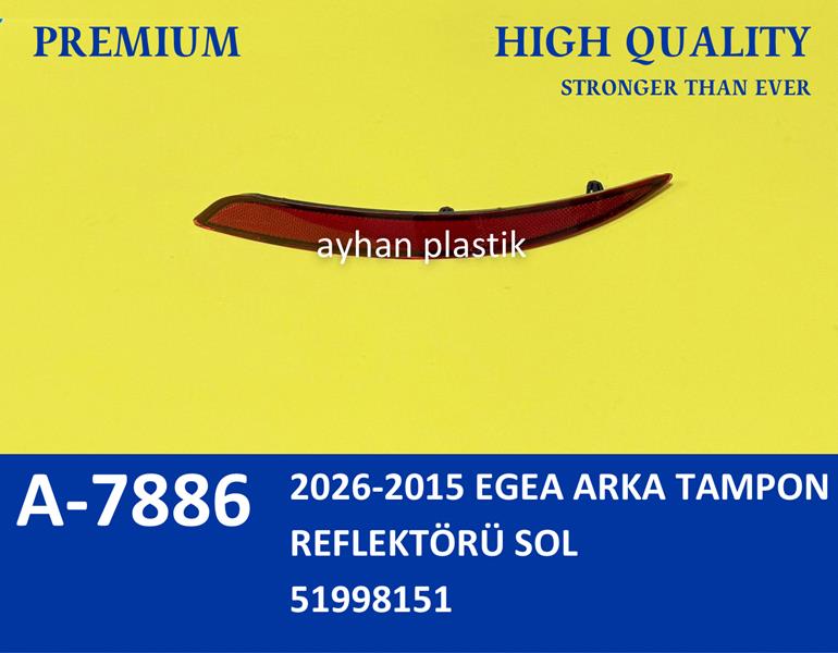 AYHAN A7886 Arka Tampon Reflektörü Sol Fiat Egea Sedan 15 >
