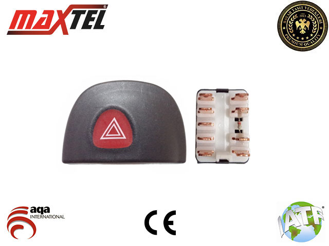 ZSW1043 Flasor Anahtari 9 Pin Kirmizi Isik Renault Megane I 1996-2003