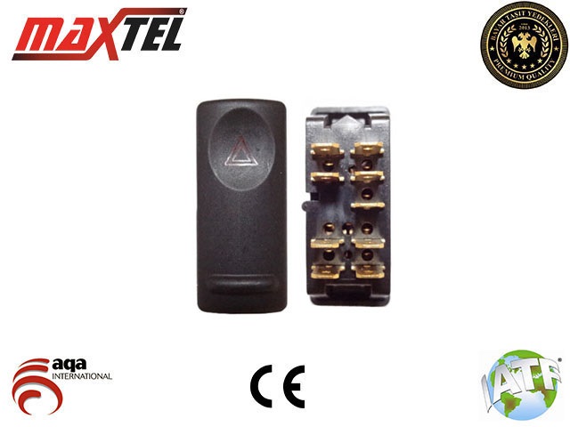 MAXTEL 16204335 Dörtlü Flaşer Anahtari Renault 19 9 Pin