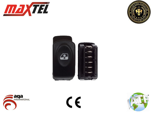 MAXTEL 18204101 Cam Kaldirma Anahtari Megane I Clio Kangoo Ön Sag 6 Pin Siyah