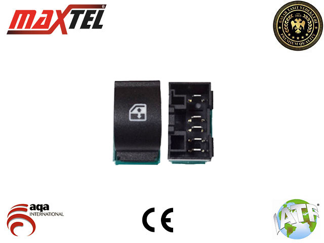 MAXTEL 18205035 Cam Kaldirma Anahtari Doblo 2006> Ön Sol Diş 5 Pin Tekli Yeşil Siyah Kasasiz
