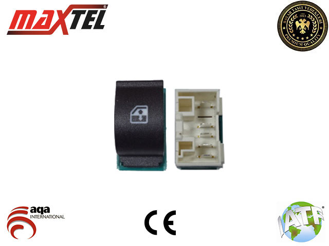MAXTEL 18205037 Cam Kaldirma Anahtari Doblo 2006> Ön Sol İç 5 Pin Tekli Yeşil Beyaz Kasasiz