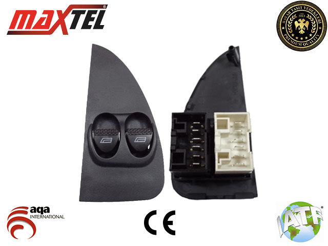 MAXTEL 18205242 Cam Kaldirma Anahtari Palio Hb 2 Kapi Sol12 Pin Çiftli Siyah-Beyaz Kasali