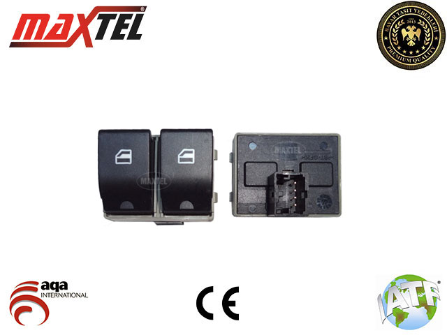 MAXTEL 18206007 Cam Kaldirma Anahtari Polo 2001-2009 Cordoba 2002-2009 Ibiza Iv 2002-2009 Çiftli 4 Pin Ön Sol Siyah