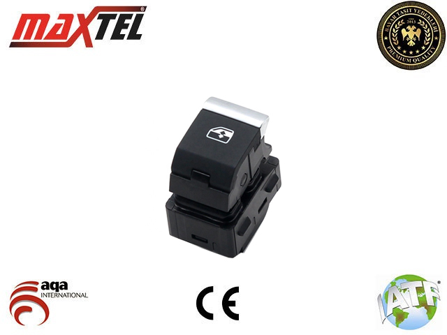 MAXTEL 18231134 Cam Kaldirma Anahtari Audi A6 2018> Sağ Tekli Siyah 4 Pin
