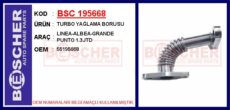 Grande Punto Linea Turbo Yağlama Borusu