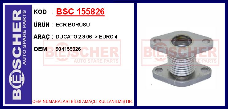 BSC 155826 Egr Borusu Ducato 2.3 06 > Euro 4
