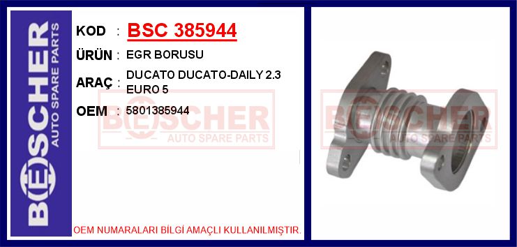 BSC 385944 Egr Borusu Ducato Ducato-Daily 2.3 Euro 5