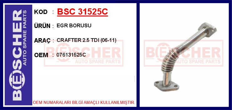 PG-EDB002 Egr Borusu Vw Crafter 2.5 Tdi 2006-2015