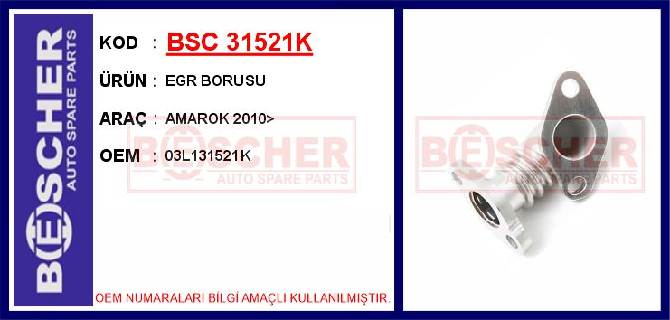 BSC 31521K Egr Borusu Amarok 2010>