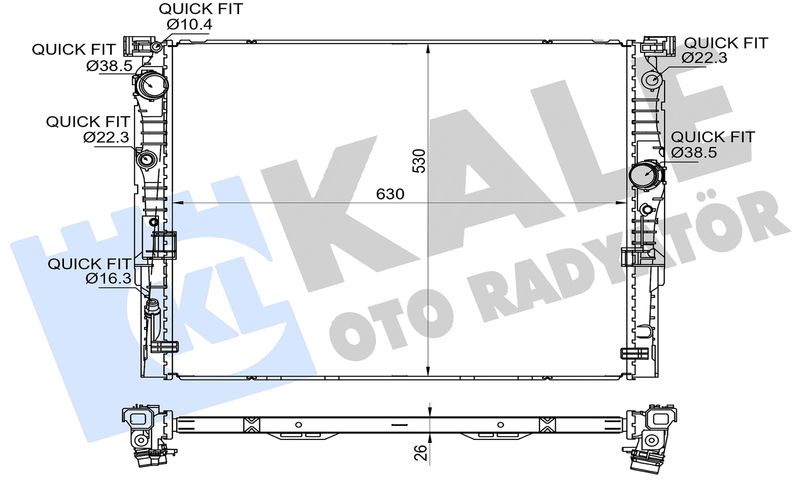 KALE 364370 Motor Su Radyatoru Bmw B46 B57 B58 G30 G31 G11 G12