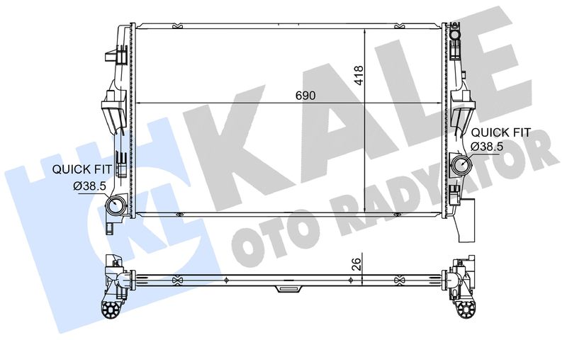 NIS-606021 Su Radyatoru Brazing 26mm(Mercedes  W447)