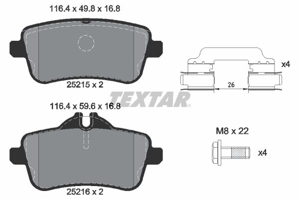 TEXTAR 2521509 Fren Balatasi