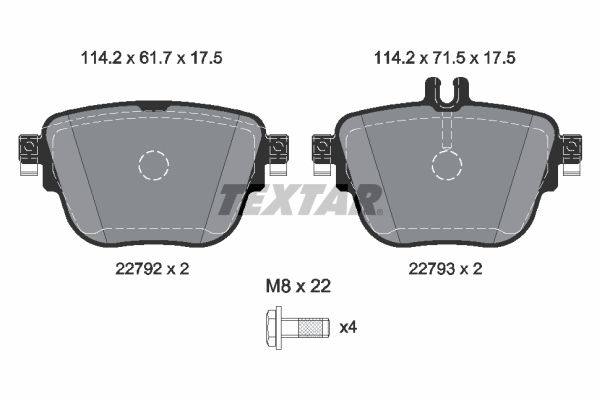TEXTAR 2279201 Fren Balatasi Arka Mercedes C257 W213 S213 C238 A238