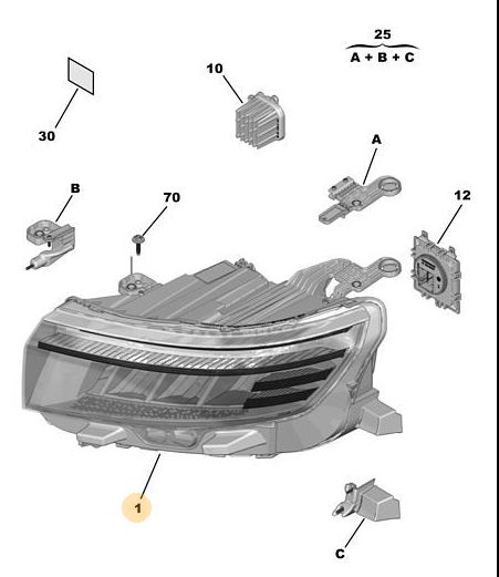 PSA 9852342080 Sağ Far Opel Grandland 2024> Ecoled